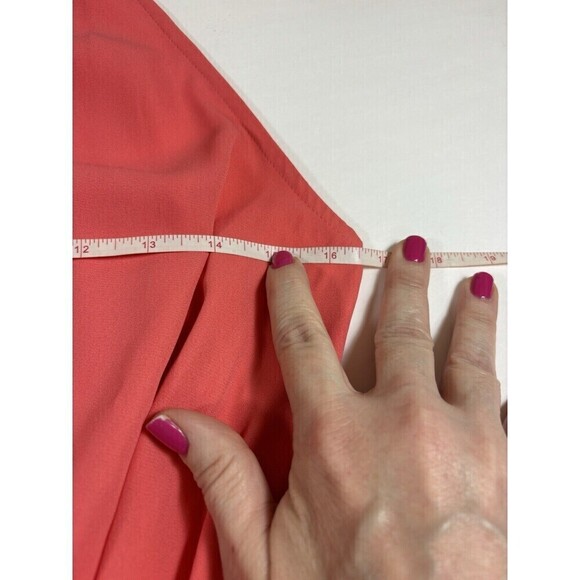 Show Me Your Mumu Halter Maxi Dress Coral Orange Large Slit Sheer Lined - Picture 7 of 14